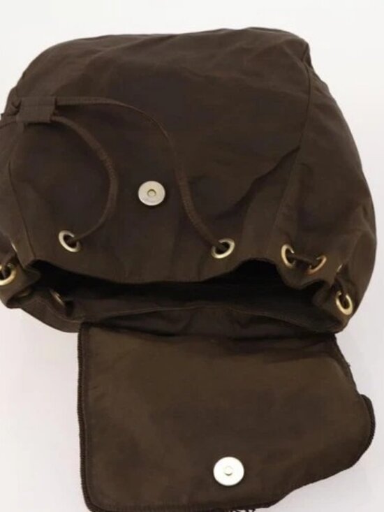 PRADA Backpack Nylon Brown Gold Auth bs33338 main image 6